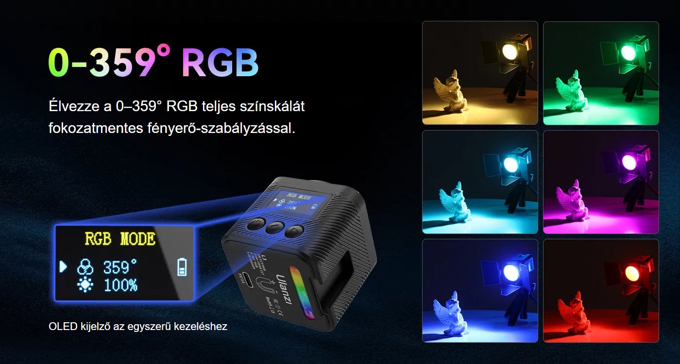 Ulanzi L3 RGB COB Fill Light – RGB 0–359°