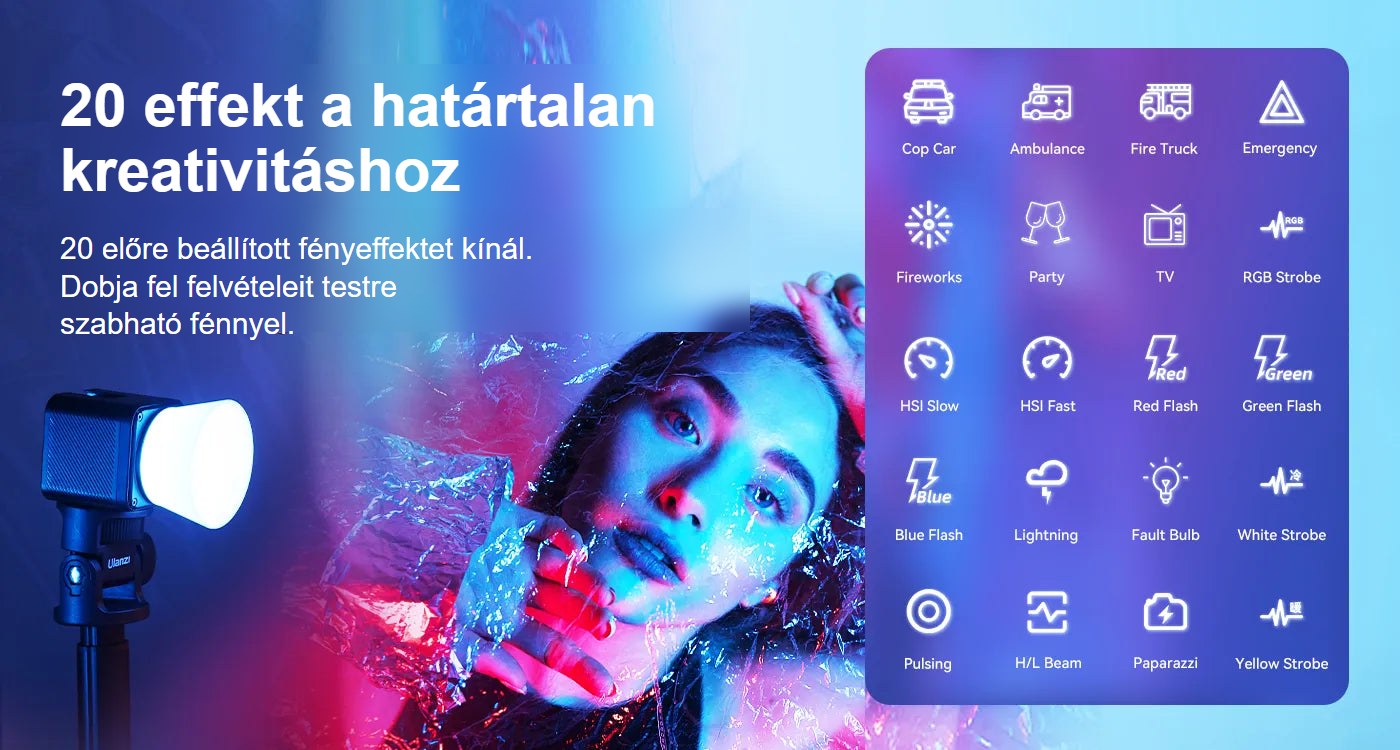 Ulanzi L3 RGB COB Fill Light – 20 efektů pro neomezenou kreativitu