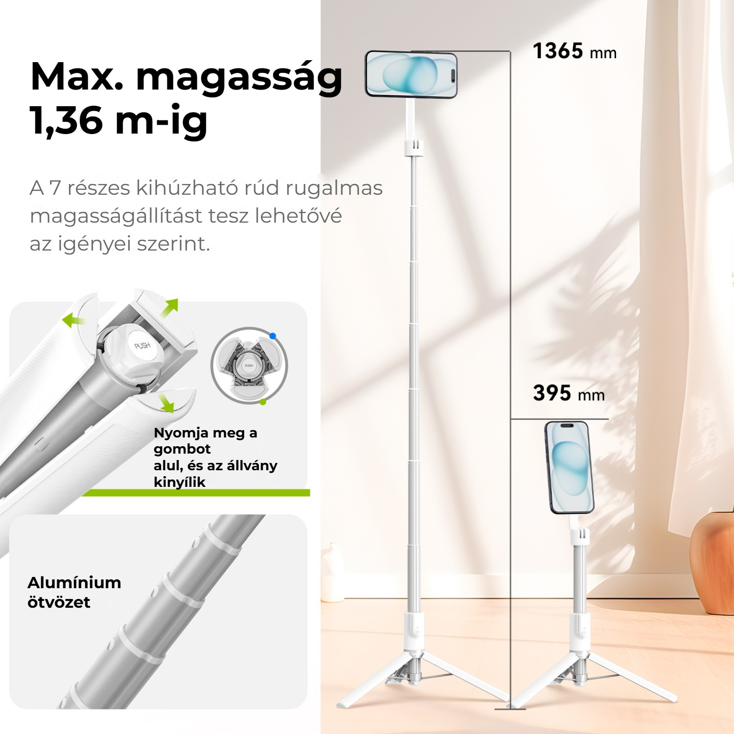Ulanzi MG-003 Pro V3 bílý – Výsuv na výšku 136,5 cm