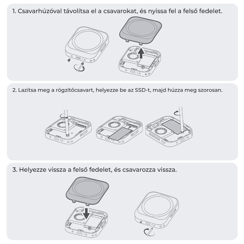 Ulanzi MA55 magnetický SSD box – Montáž disku ve třech krocích