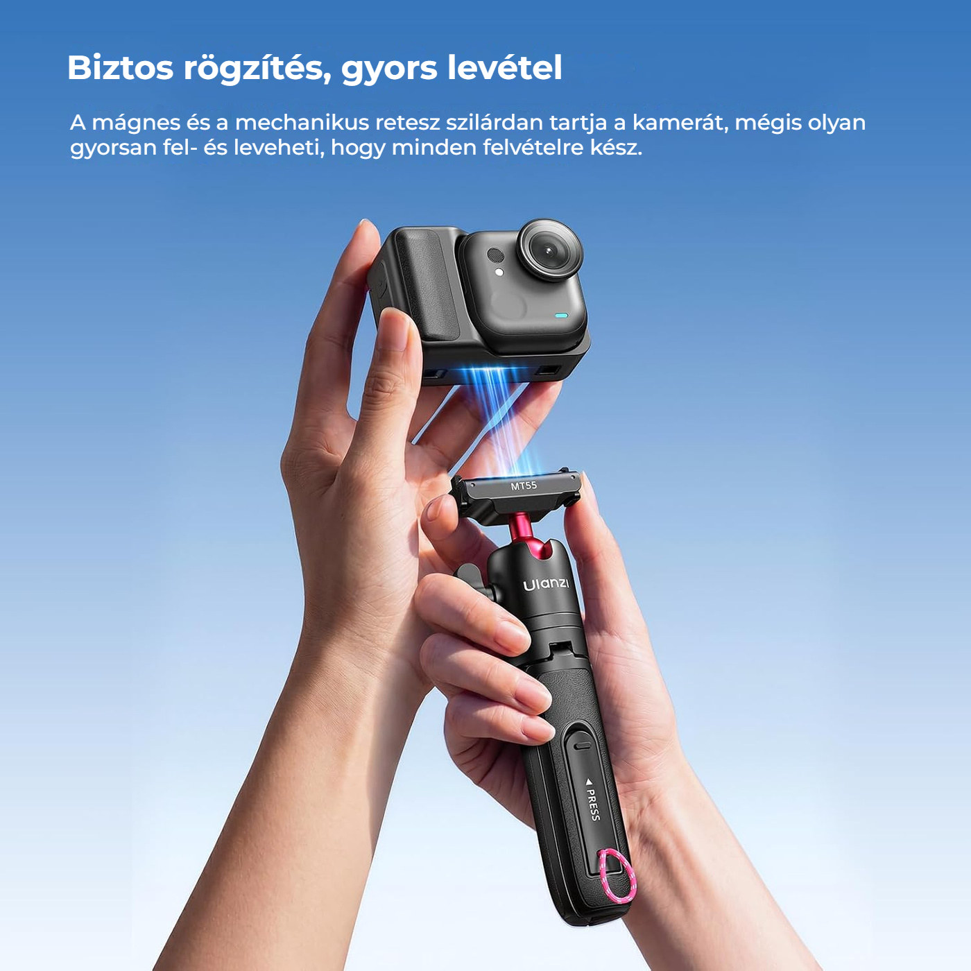Ulanzi MT55 SnapGo ministativ a selfie tyč – Magnetická destička MT55 pro DJI Osmo Action 6 a Osmo Nano