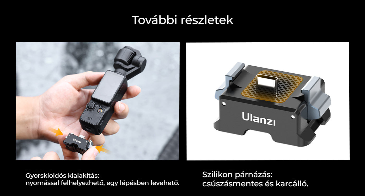 Ulanzi PK-10 pro DJI Osmo Pocket 3 – Rychlé uvolnění a silikonová ochrana