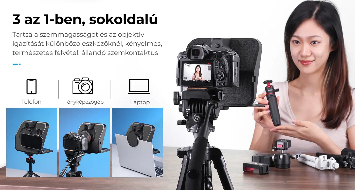 Ulanzi RT02 teleprompter pro tablety a smartphony – Fotoaparát, telefon i notebook
