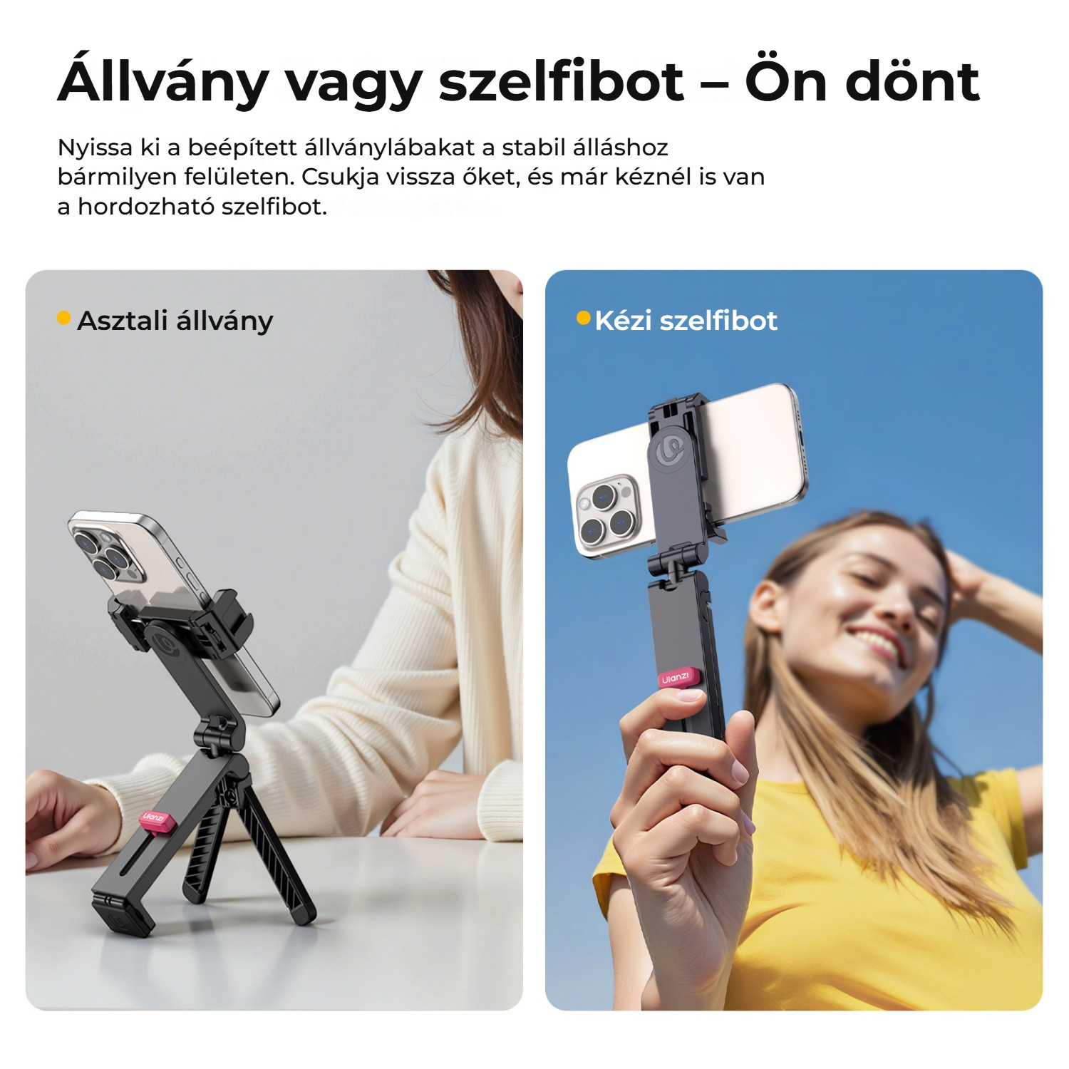 Ulanzi MA89 MagLock držák telefonu – Stolní stativ nebo selfie tyč