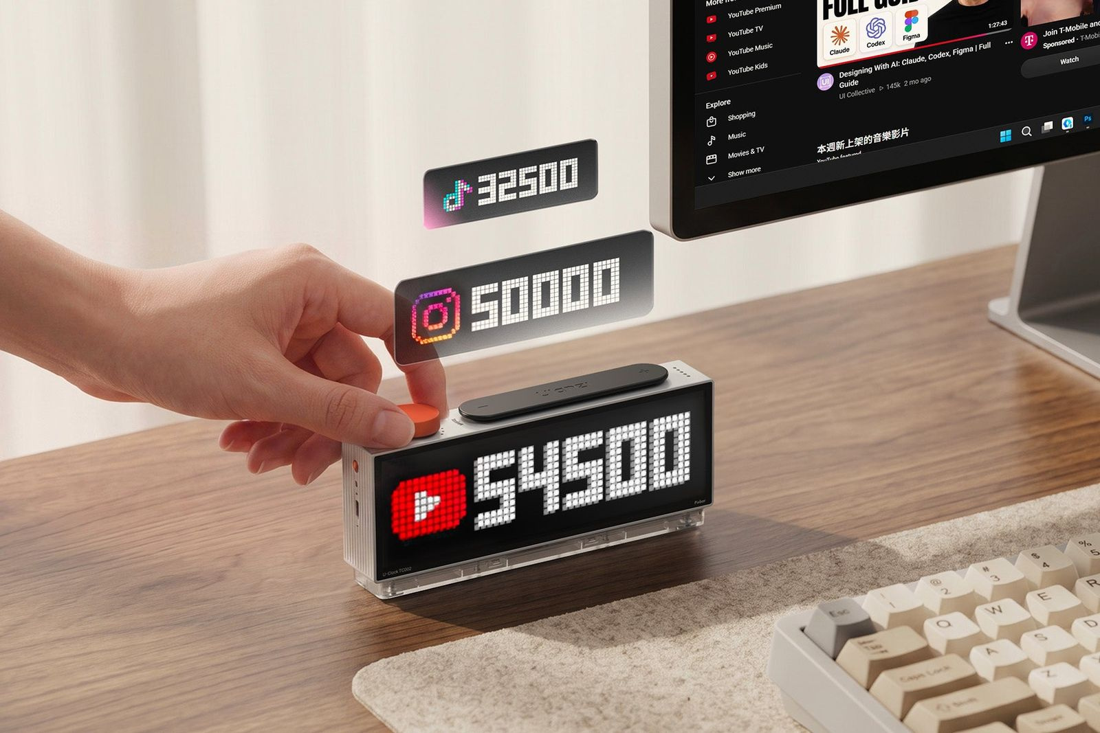 Ulanzi TC002 Pixbar Smart Pixel Clock II – Odběratelé v reálném čase