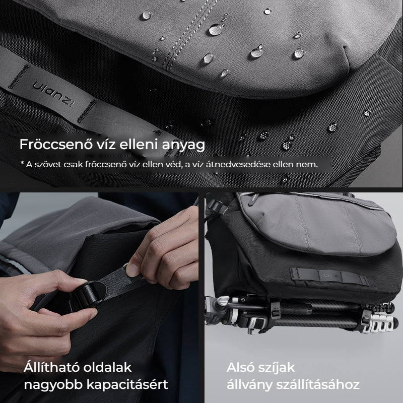 Ulanzi TE88 Camera Shoulder Bag – Voděodolný materiál a popruhy na stativ