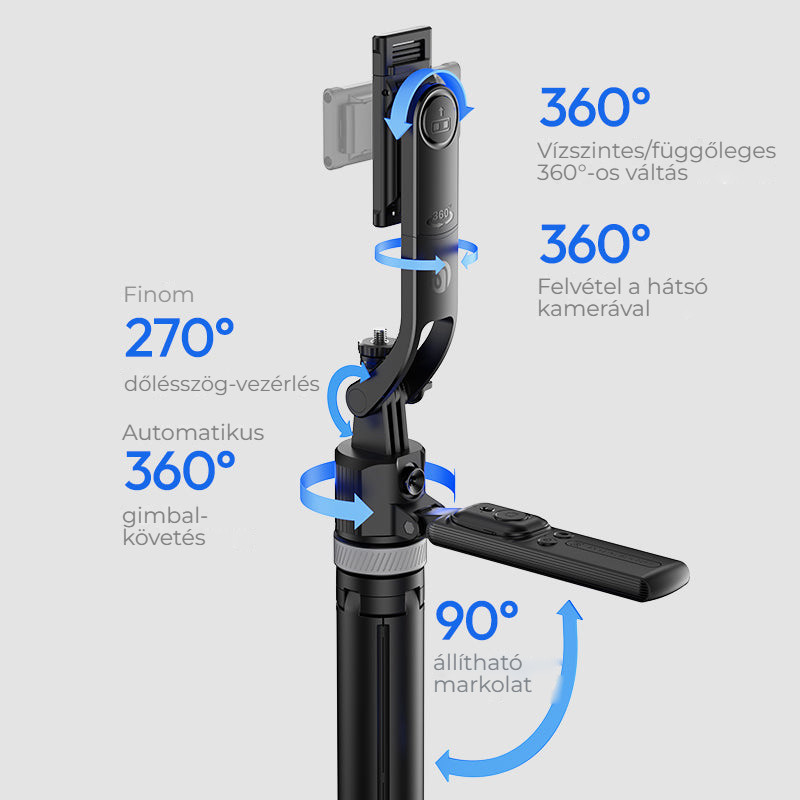 Ulanzi TT23 selfie tyč a stativ s automatickým sledováním – Nastavitelný gimbal 360° a 270°