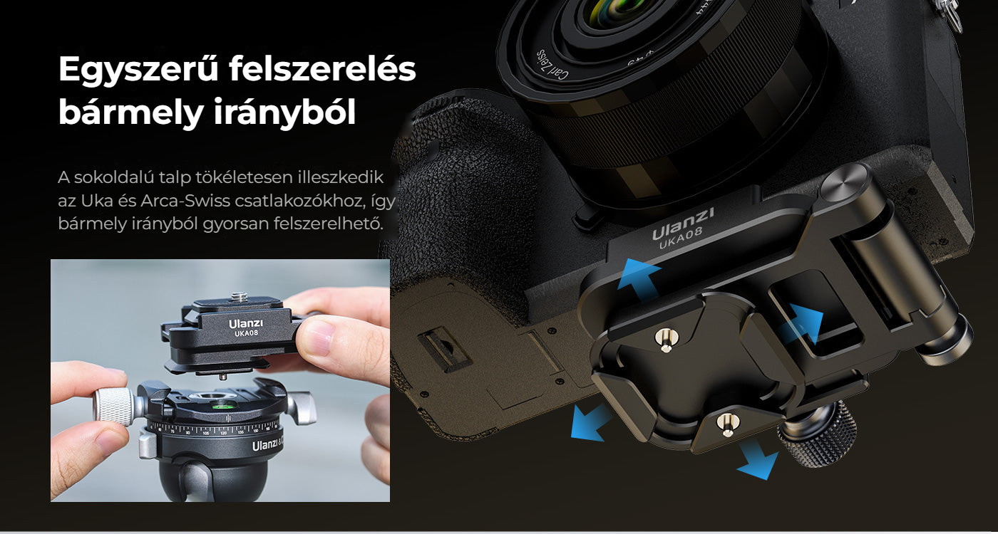 Ulanzi UKA08 Uka Camera Foldable L-Bracket – Snadná montáž ze všech směrů