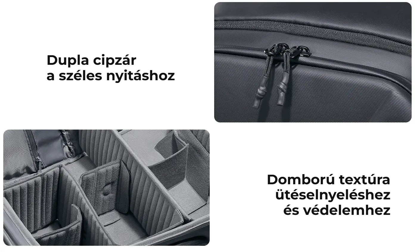 Ulanzi BP10 Hardshell Camera Backpack – Dvojité zipy a odolný povrch