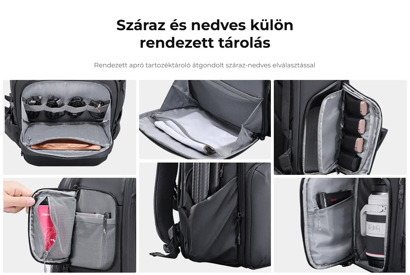 Ulanzi BP10 Hardshell Camera Backpack – Oddělený suchý a mokrý prostor