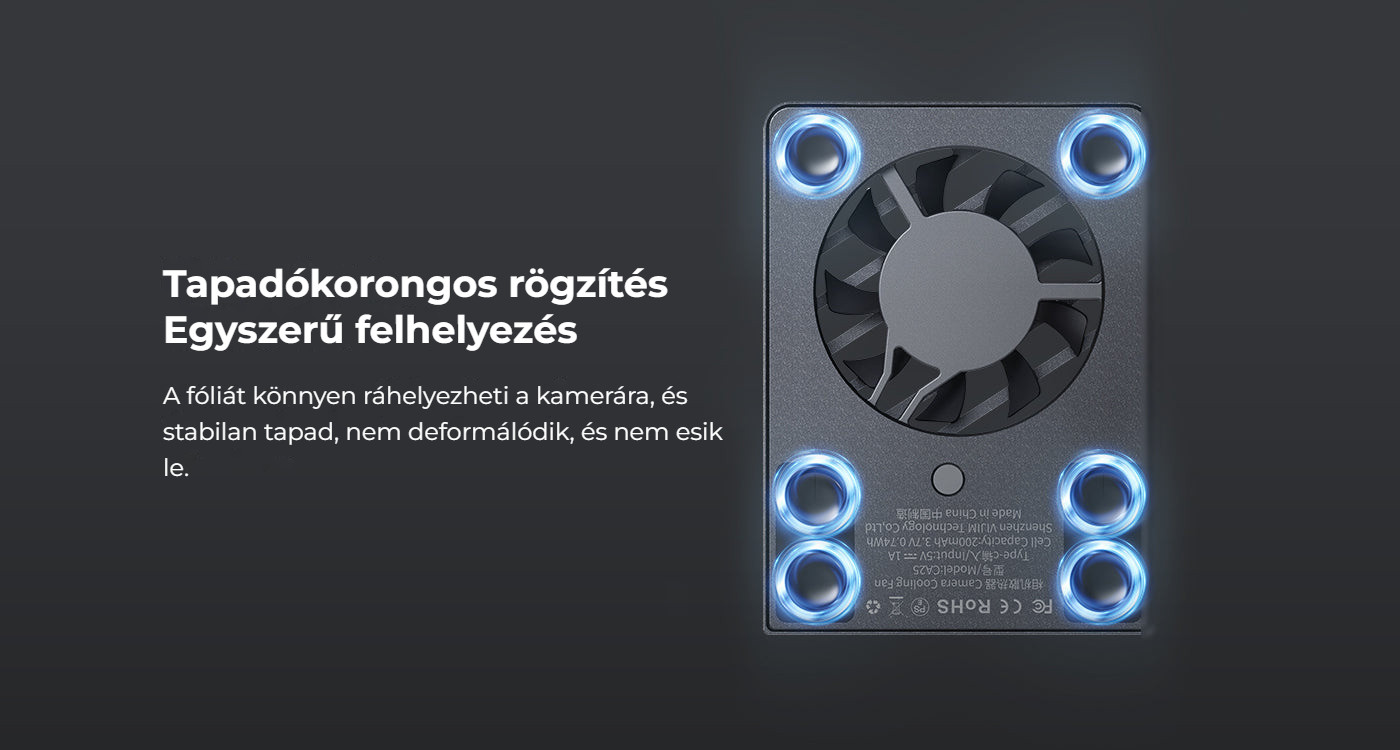 Ulanzi CA25 chladicí ventilátor pro fotoaparáty – Snadná instalace
