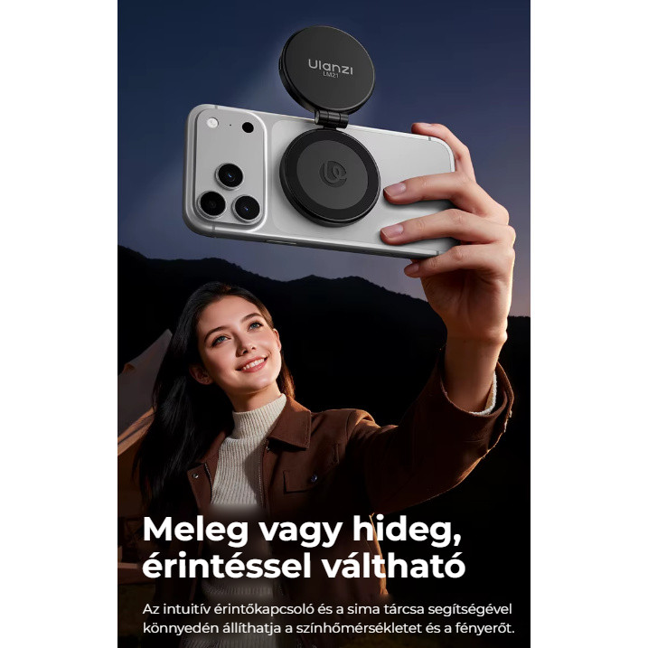 Ulanzi LM21 magnetické světlo, černé – Teplé, nebo studené – přepnete dotykem