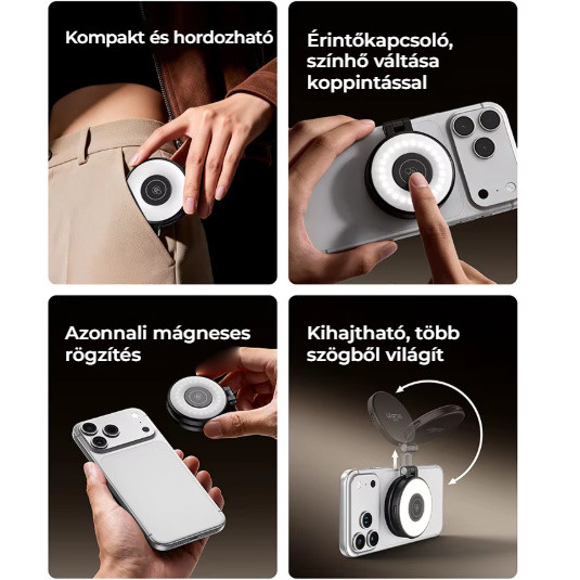 Ulanzi LM21 magnetické světlo, černé – Skladné a nastavitelné pod více úhly