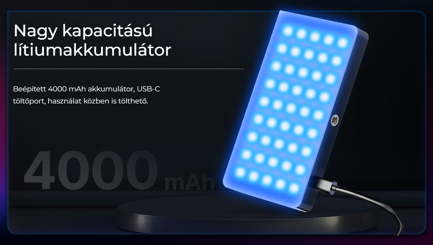 Ulanzi LT002 kapesní světlo RGB – Velkokapacitní baterie 4000 mAh