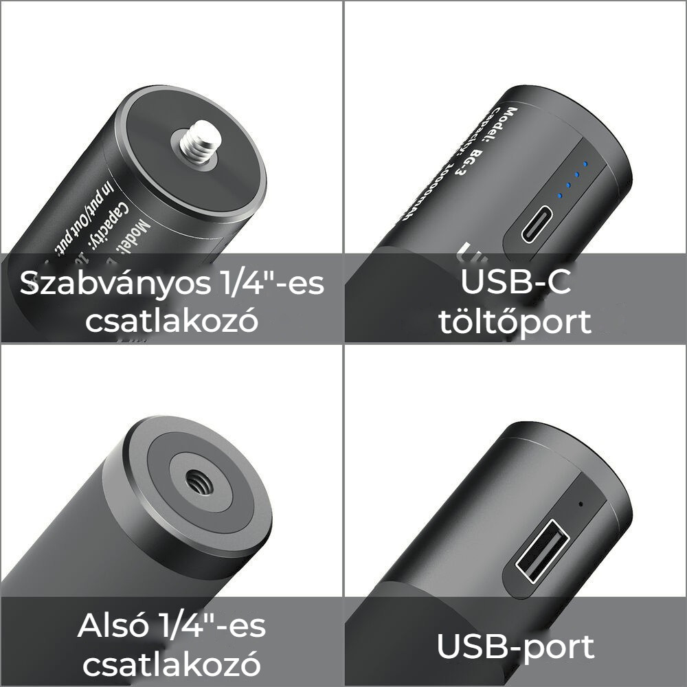 Ulanzi BG-3 power grip – Dva závity a dva porty