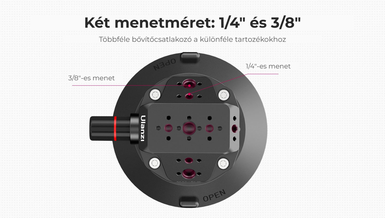 Ulanzi SC-02 vakuová přísavka 114 mm – Závity 1/4″ a 3/8″