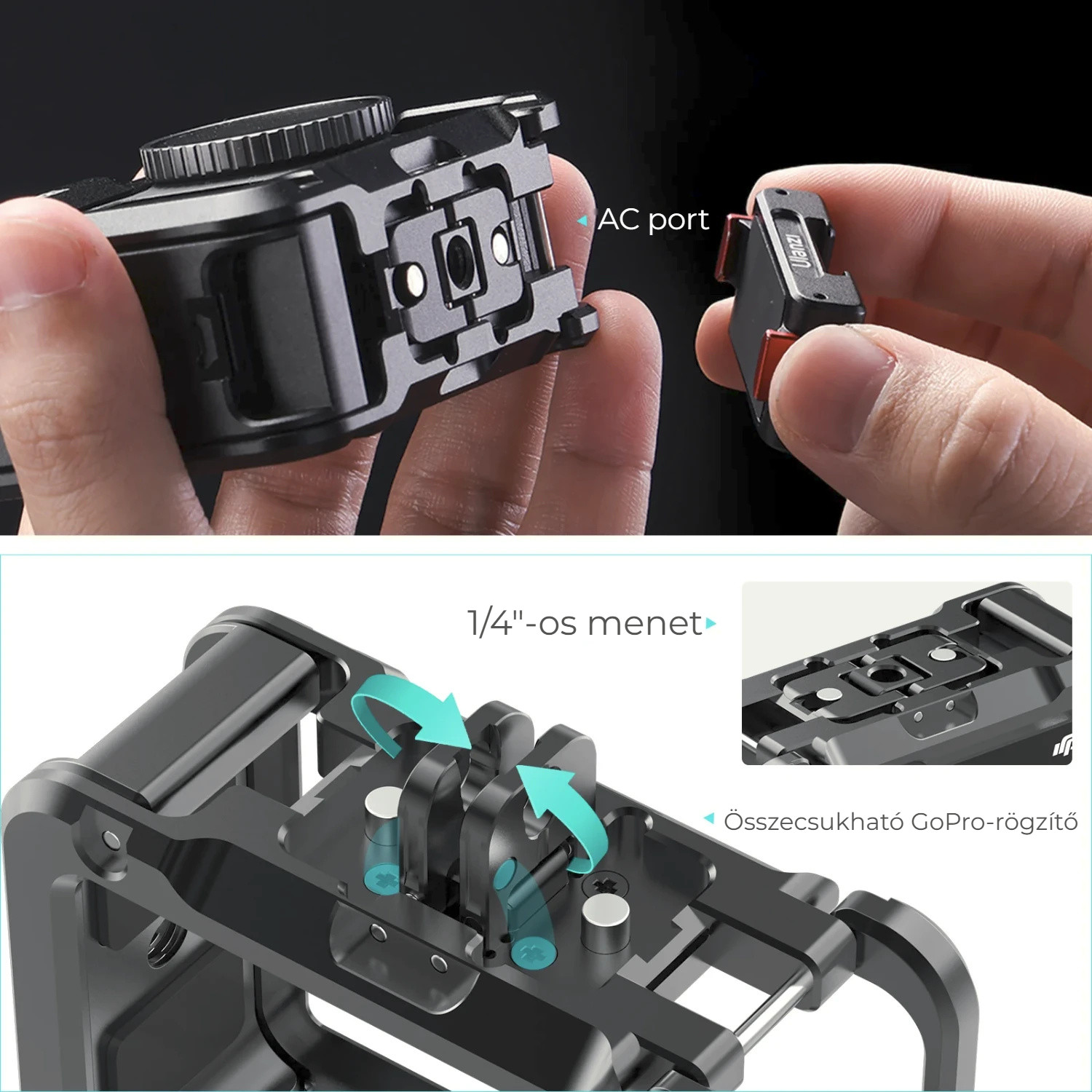 Ulanzi OA-14 C-Action – Sklopný úchyt GoPro a závit 1/4″