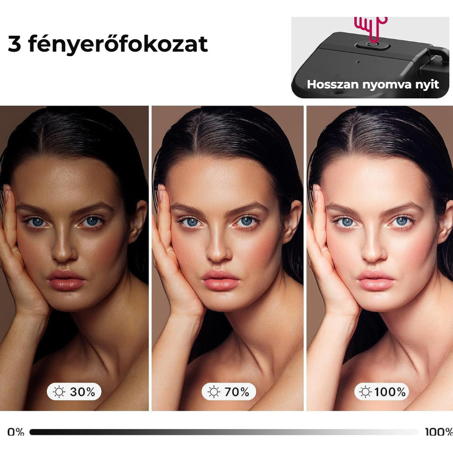 Ulanzi CG-02 Smartphone Camera Grip – Tři úrovně jasu: 30, 70 a 100 %